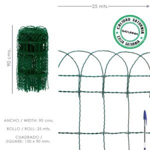 Malla Electrosoldada Plastificada Residence Altura 90 cm. Rollo 25 Metros
