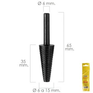 Fresa Rotativa Para Metal Conica Ã˜ 6 a 15 mm. Para Taladro / Fresadora