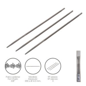 Limas Cadena Motosierra 200 x Ã˜ 4.0 mm. 3/8" LP (Pack 3 Piezas)