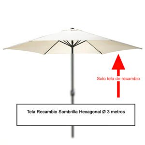 Tela Recambio Sombrilla Hexagonal Ã˜ 3 metros (08091050)