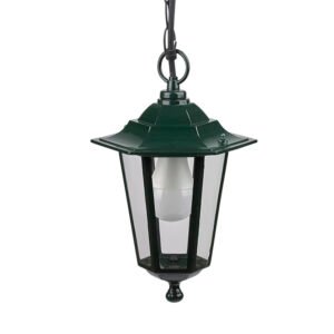 Farol JardÃ­n Hexagonal Verde Suspendido