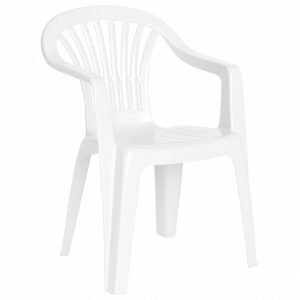 Silla Respaldo Bajo Resina Monobloc, Color Blanco, Modelo Lyra