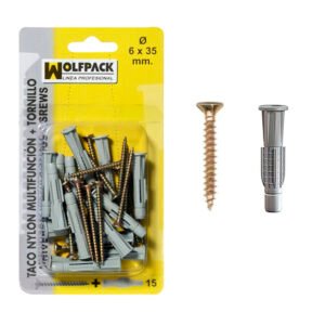 Taco MultiacciÃ³n+Tornillo MU 6x35 mm. (15 Piezas)