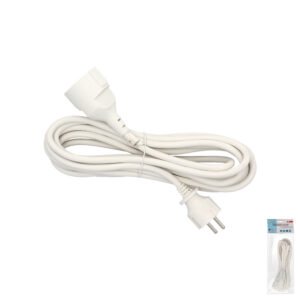 Prolongador Cable Electrico 5 metros. Alargadera 16 A. 3500 W. ConexiÃ³n Sucko 3 Polos + Tierra. Color Blanco