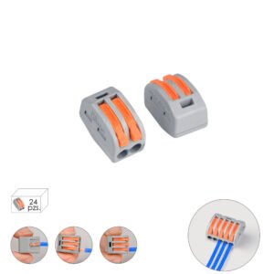 Regleta Conexion Rapida, Conexion Electrica 2 Polos, Ã˜ 4 mm. 32 A, Paquete 24 Unidades
