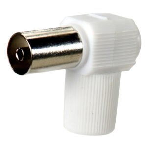 Conector Tv Hembra Acodado 9,5 mm.