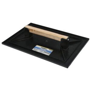 Talocha Plastico 32x22 cm. Mango Madera Negra Con Alveolos