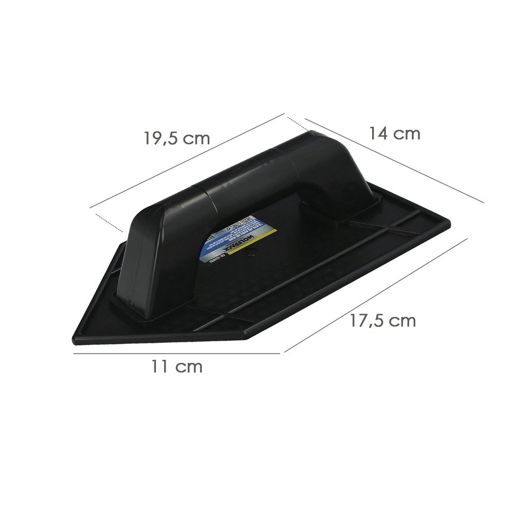 Talocha Plastico Punta Mango Redondo 26x14 cm. Negro Con Alveolos - Imagen 2