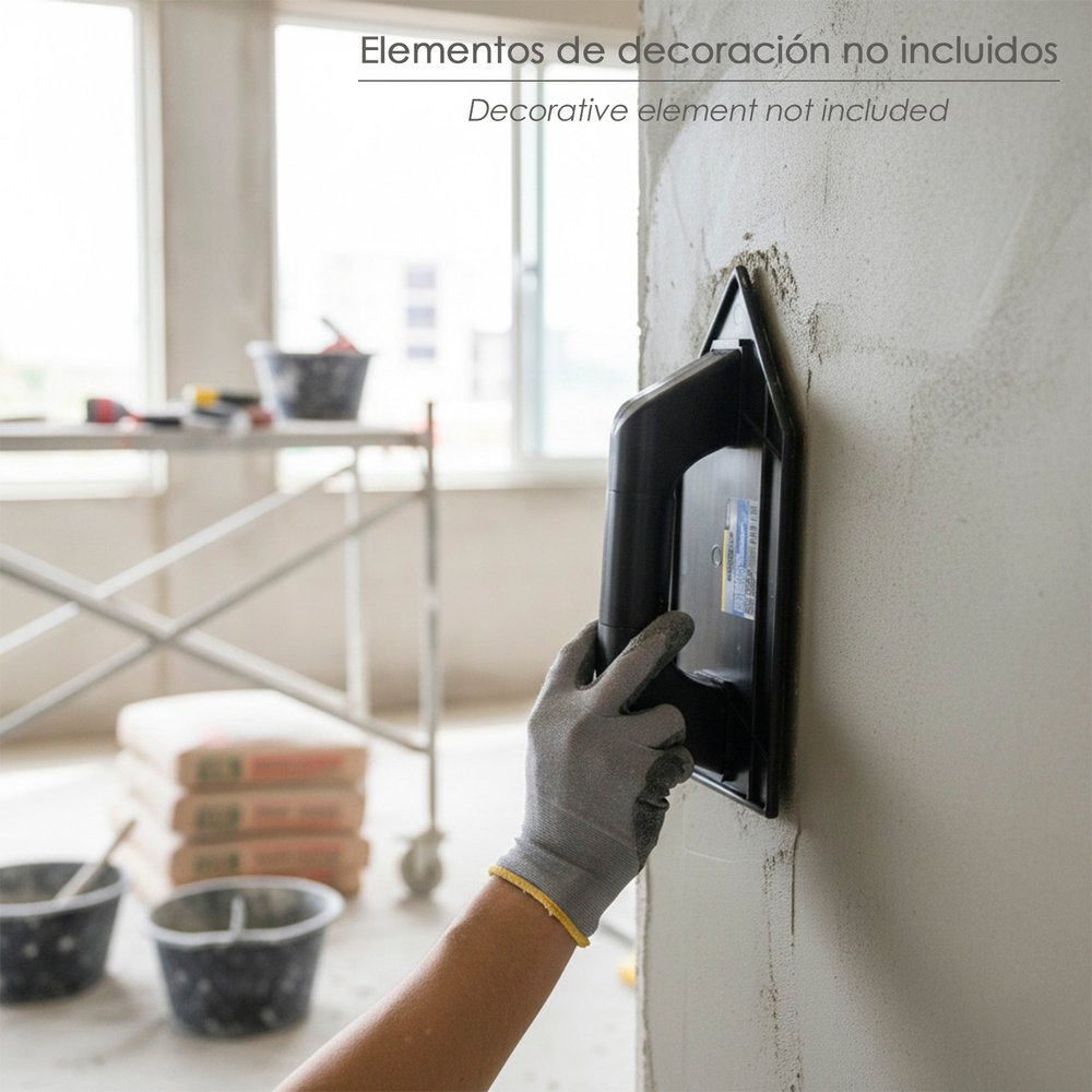 Talocha Plastico Punta Mango Redondo 26x14 cm. Negro Con Alveolos - Imagen 4