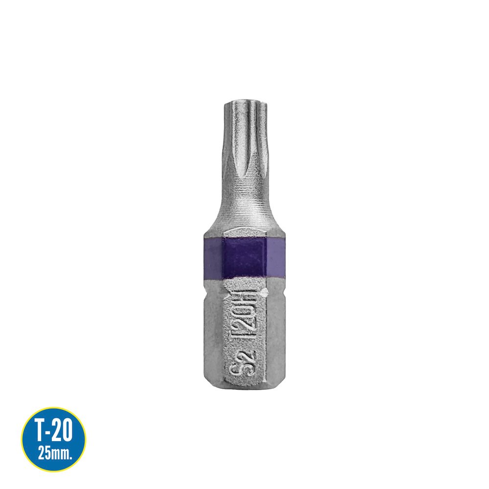 Puntas Destornillador Torx 20 Inviolable (2 Piezas). Acero S2 al Cromo Vanadio. Puntas Hexagonales, Destorpuntas, - Imagen 2