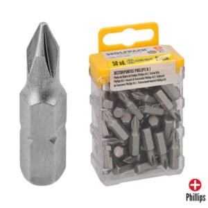Puntas Destornillador Phillips NÂº 1 (50 Piezas). Acero S2 al Cromo Vanadio. Puntas Hexagonales, Destorpuntas,