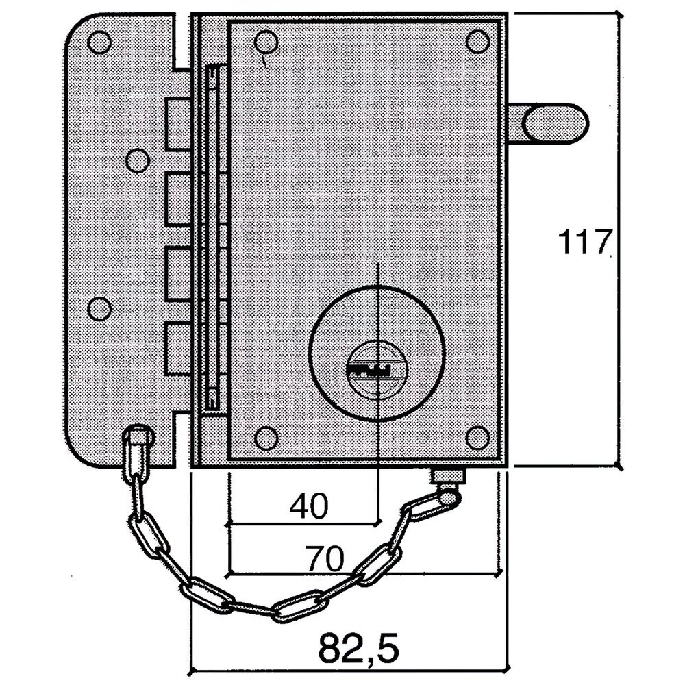 Cerradura Ucem Seguridad 4500-s/he/ Derecha - Imagen 2