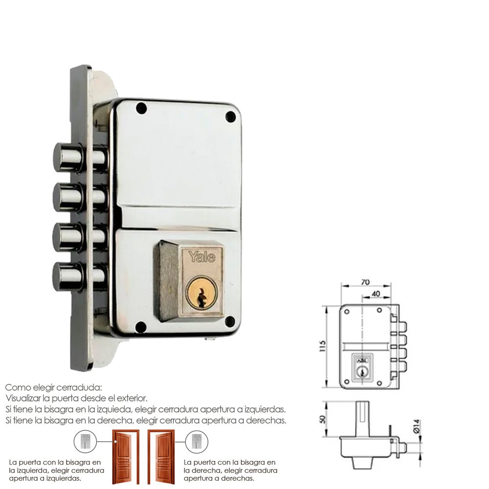 Cerradura Yale 8-hn/ izquierda - Imagen 2