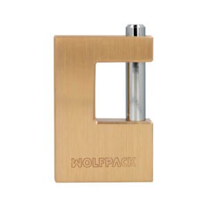 Candado Cuadrado LatÃ³n Persiana Ancho 70 mm. Alta Seguridad, Antirrobo Puertas, Contenedores, Trasteros, 2 Llaves