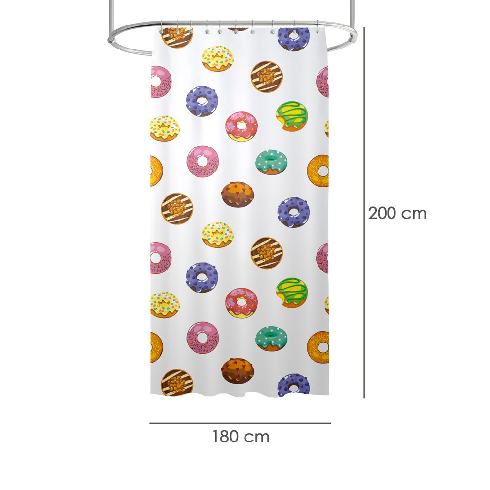 Cortina Ducha Donuts 180x200 cm. Impermeable - Imagen 2