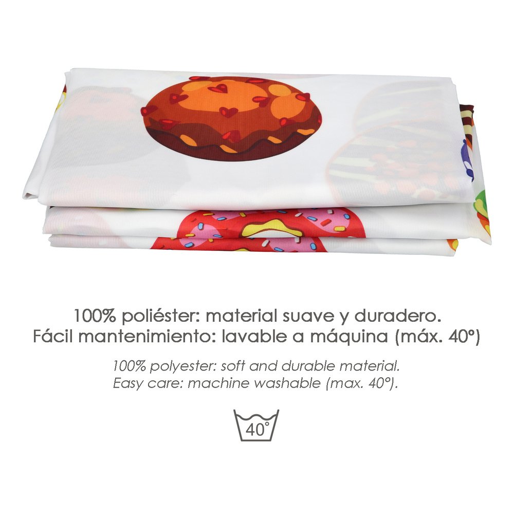 Cortina Ducha Donuts 180x200 cm. Impermeable - Imagen 3