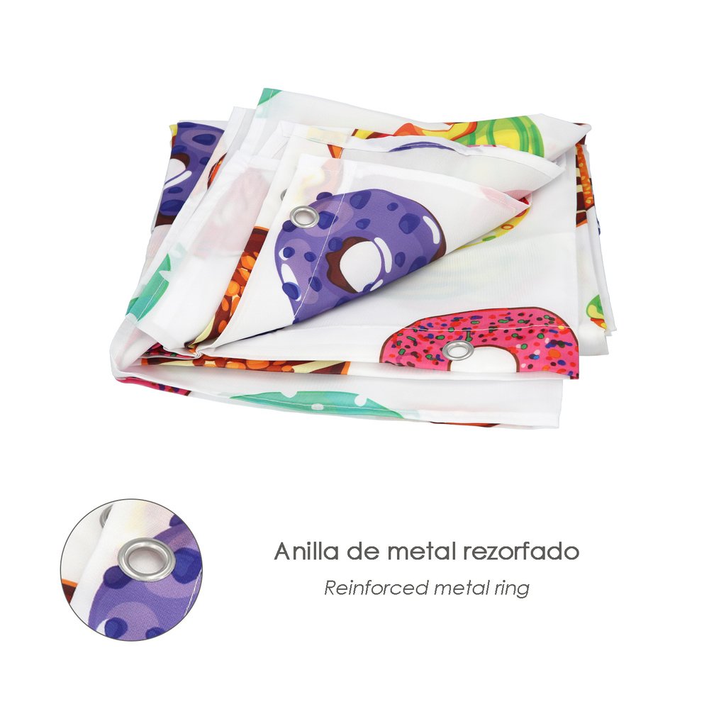 Cortina Ducha Donuts 180x200 cm. Impermeable - Imagen 4