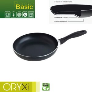 Oryx SartÃ©n Aluminio Antiadherente Basic, Alta Resistencia, Apta InducciÃ³n, Libre PFOA, DiÃ¡metro 24 cm, Espesor 3 mm.