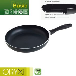 Oryx SartÃ©n Aluminio Antiadherente Basic, Alta Resistencia, Apta InducciÃ³n, Libre PFOA, DiÃ¡metro 28 cm, Espesor 3 mm.