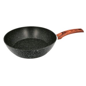 Sarten Honda Aluminio Forjado Antiadherente Ã˜ 28x7,5 cm. Mango Engomado / 5 capas / Acabado Piedra / Para Todo Tipo de Cocinas