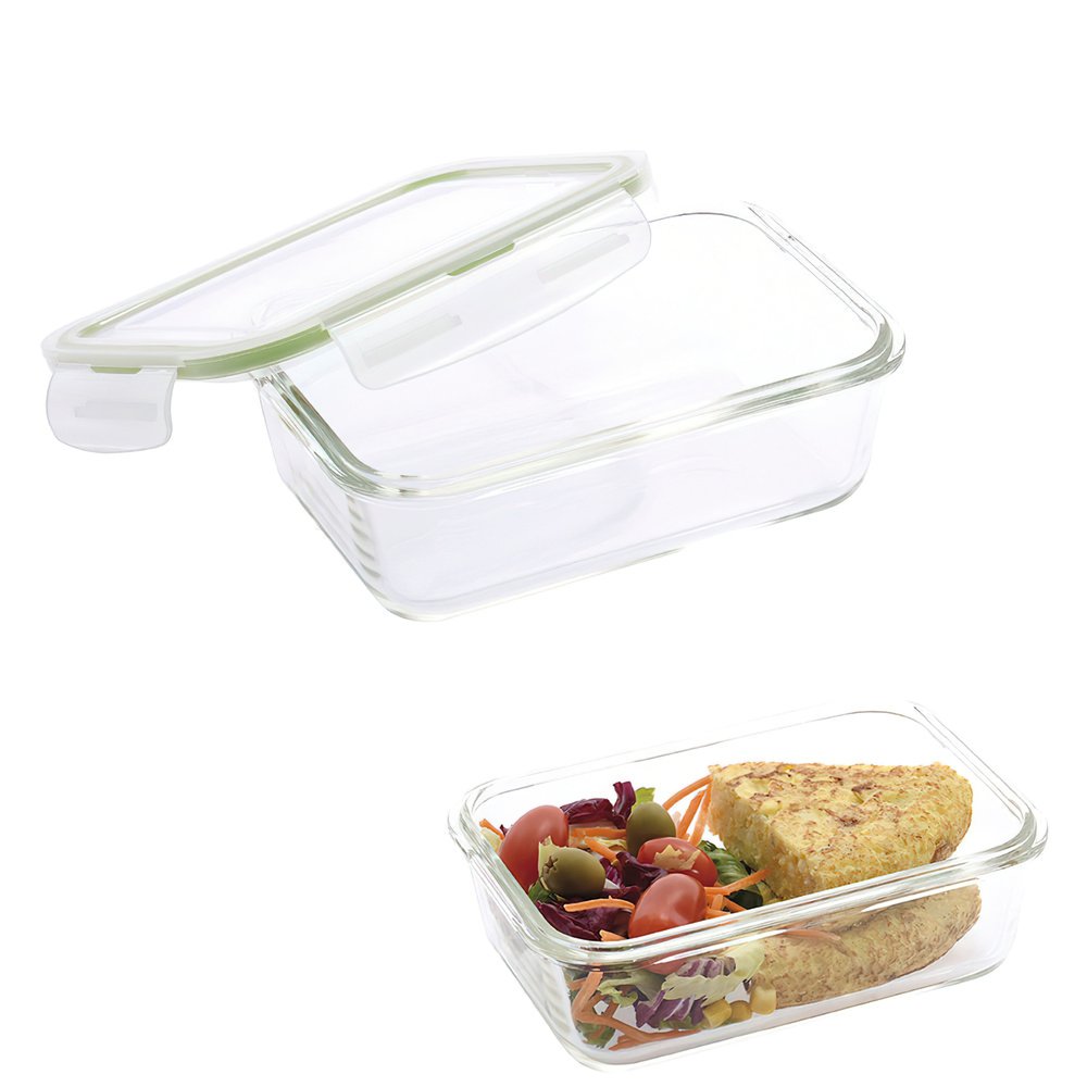 Recipiente Hermetico Cristal Rectangular 850 ml. 19.5 x 13.3 x 6.7 (alt) cm. - Imagen 5