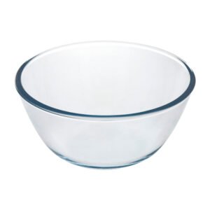 Bol De Cristal, Ideal Para Mezclas. 2.5 Litros. Libre BPA, Cristal De Borosilicato.Ensaladas, Postres, Cocina, Resposteria