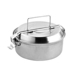 Fiambrera Metalica De Acero Inoxidable Con 2 Platos Ã˜ 16 cm. Lunch Box, Fiambrera Metalica, Porta Alimentos Metalico,