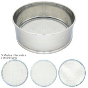 Harinero Tamizador Acero Inoxidable Ã˜ 20 cm. Con 3 Mallas Intercambiables