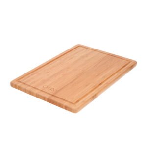 Tabla Cortar Cocina Fabricada En Madera De Bambu 100% Con Ranura 32x25,5 cm.Tabla Cortar,Carne Pescado,Verduras,Frutas,Alimentos