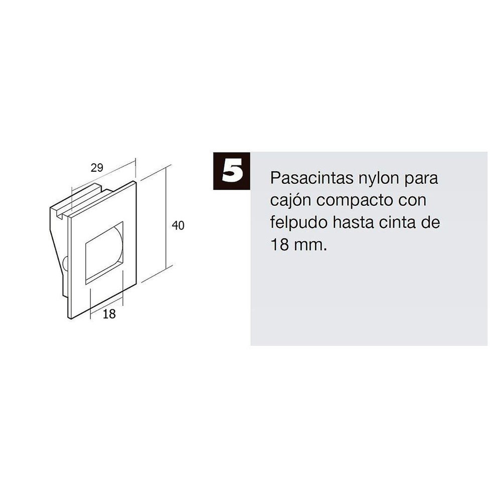 Pasacintas Persiana Compacto Rodillos Nylon Cinta hasta 18 mm. - Imagen 3