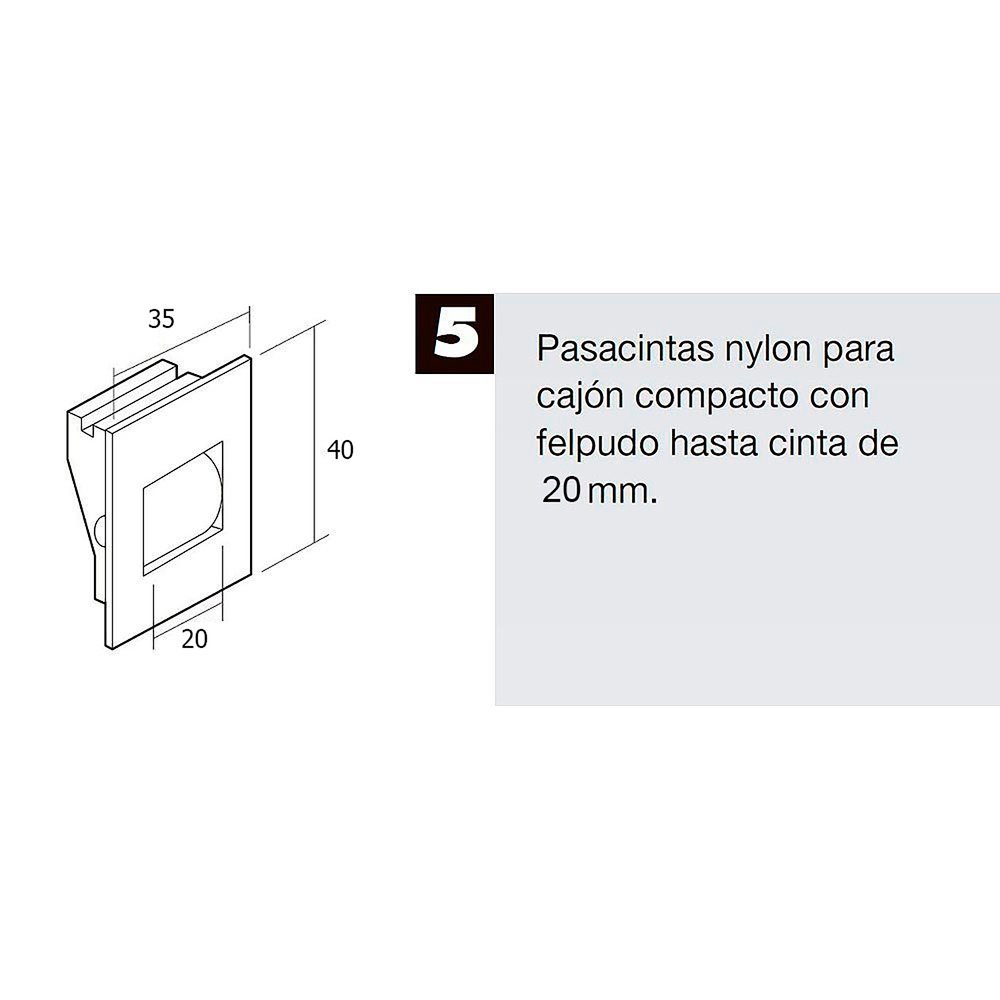Pasacintas Persiana Compacto Rodillo Metal Cinta Hasta 20 mm. - Imagen 3