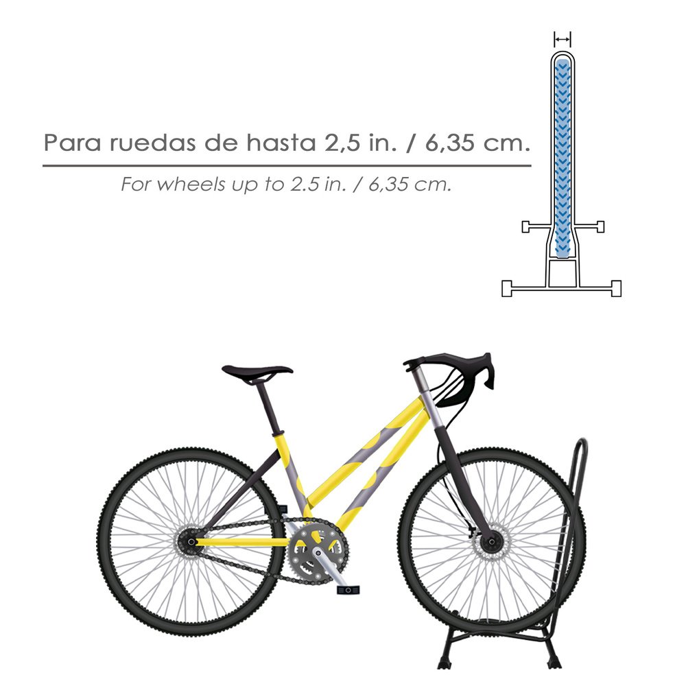 Soporte Para Bicicletas De Suelo, Ancho Rueda 6,5 cm. tacos Antideslizantes, Caballete Bicicleta, Soporte E Bike - Imagen 3