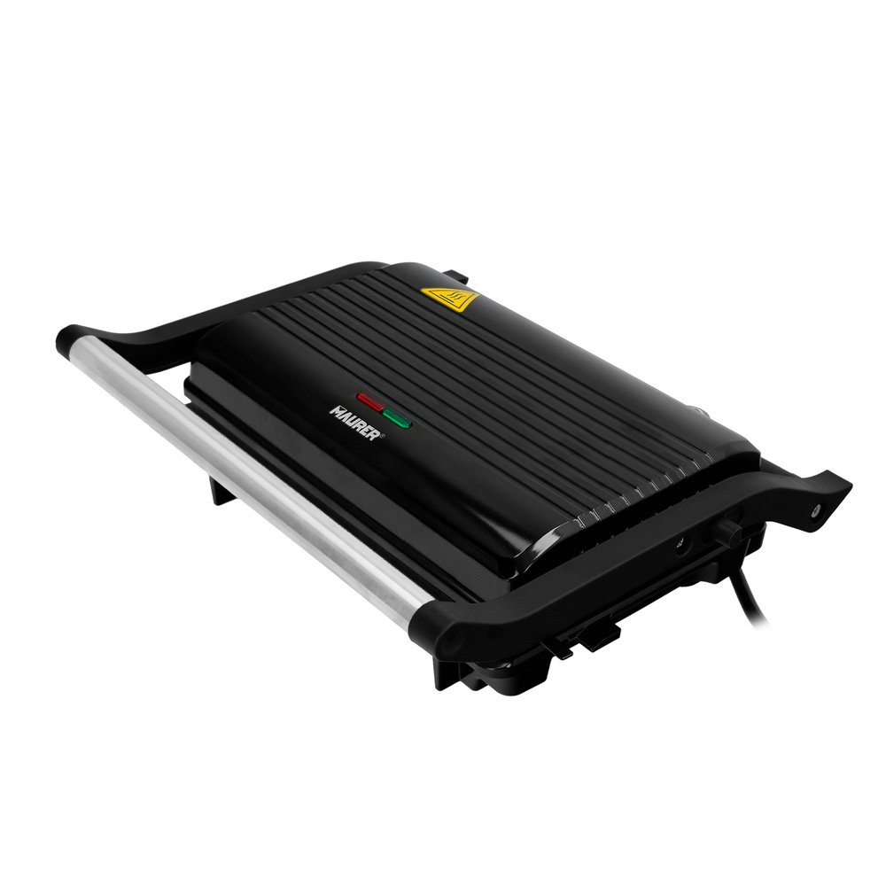 Sandwichera Grill Doble 1000w Parilla Eléctrica, Panini Press Grill, 1000w, Placa Antiadherente, Apertura 180º - Imagen 2