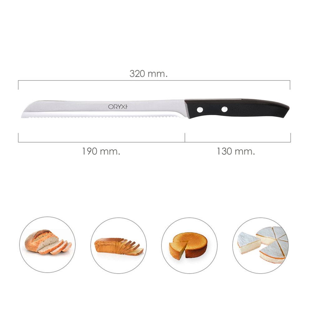 Cuchillo Aspen Panero Hoja Acero Inoxidable 19 cm. Negro - Imagen 2