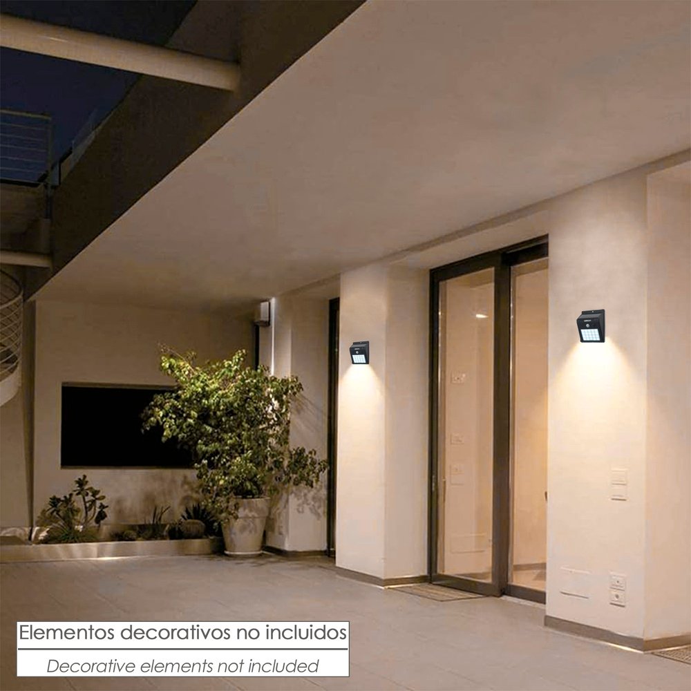 Aplique Foco Solar LED Exterior IP65, 200 Lumenes, Sensor Movimiento y Crepuscular, Foco Led Bateria, Foco Solar Bateria, - Imagen 4