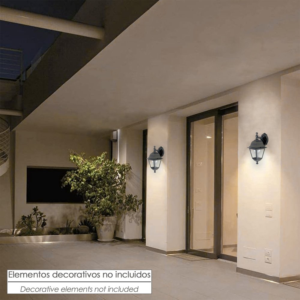 Farol Jardin Soporte Alto Negro. - Imagen 5