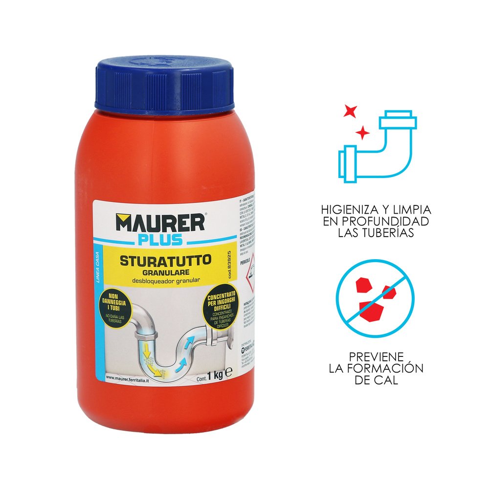 Desatascador Granular Profesional 1 Kg. Desatascador De TuberÃas, Eliminador De Atascos, Limpiador De TuberÃas - Imagen 5