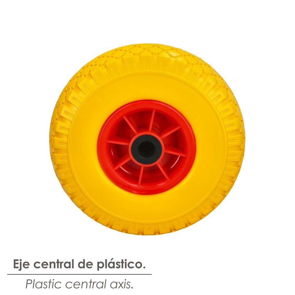 Rueda Carretilla Almacen / Sacos Maciza Llanta Plástico 20 mm. - Imagen 3