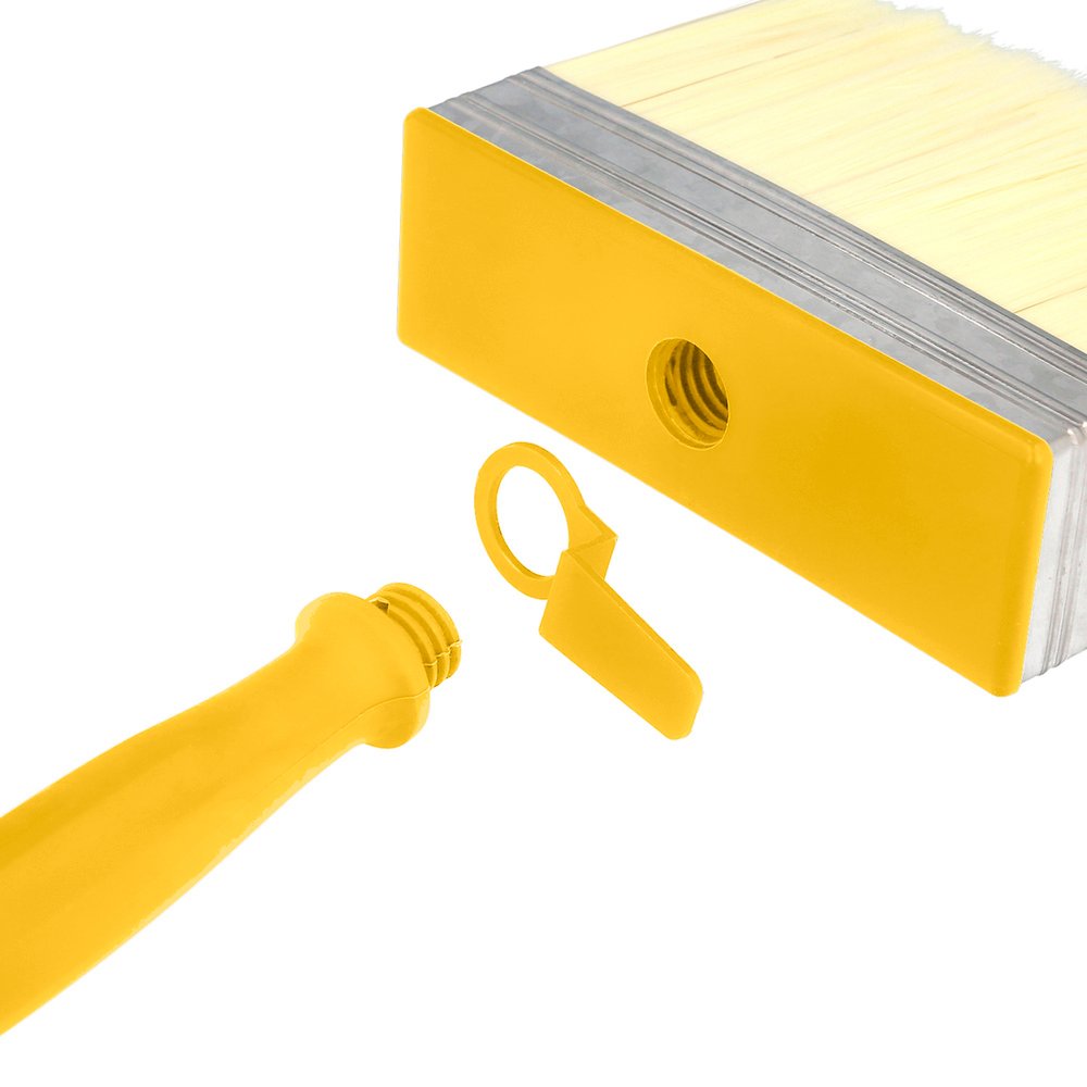 Brocha Profesional Techos 100x30 mm. Cerda Blanca. Mango Ergonomico, Con Gancho. Brocha Pintura, Brocha Pintor Profesional - Imagen 3