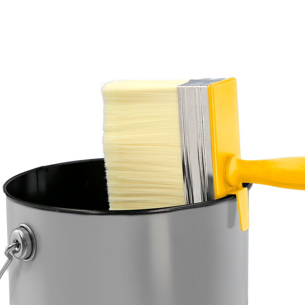 Brocha Profesional Techos 100x30 mm. Cerda Blanca. Mango Ergonomico, Con Gancho. Brocha Pintura, Brocha Pintor Profesional - Imagen 4