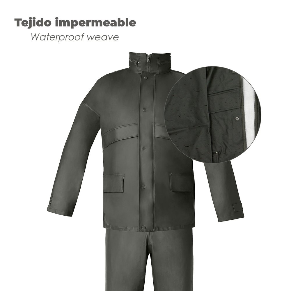 Traje de Agua Impermeable Verde Poliuretano Talla 7-L - Imagen 4
