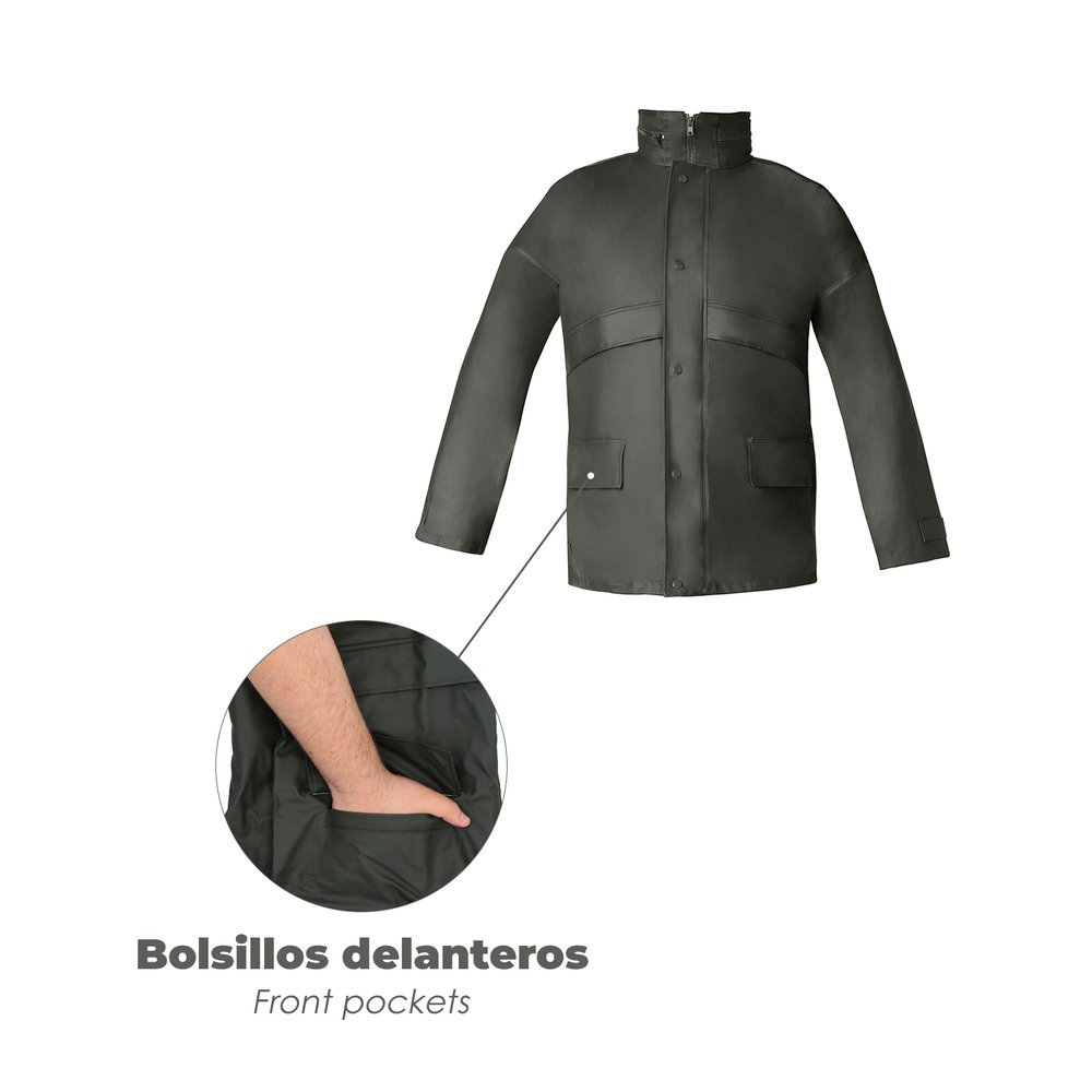 Traje de Agua Impermeable Verde Poliuretano Talla 7-L - Imagen 5