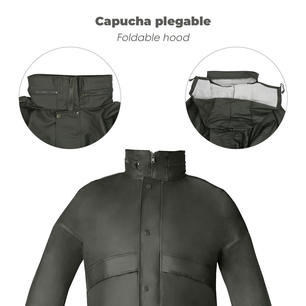 Traje de Agua Impermeable Verde Poliuretano Talla 7-L - Imagen 7