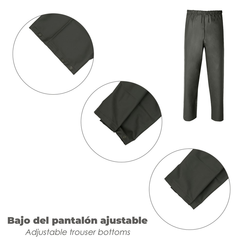 Traje de Agua Impermeable Verde Poliuretano Talla 7-L - Imagen 8