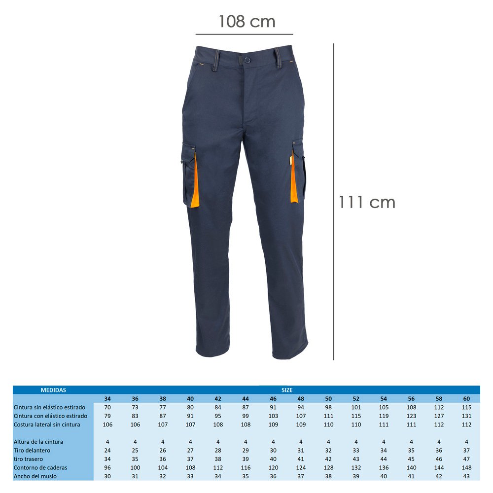 Pantalon Trabajo Talla 56 Azul Oscuro Spandex - Imagen 2