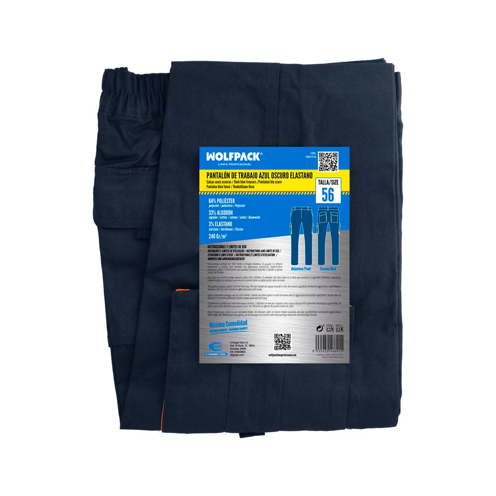 Pantalon Trabajo Talla 56 Azul Oscuro Spandex - Imagen 8