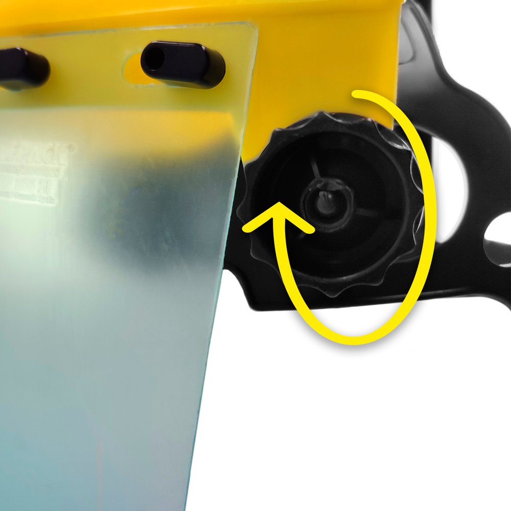 Protector Facial Con Arnes Ajustable Pantalla Policarbonato 390x200 mm. visera Seguridad, Anti Impactos, Casco Desbrozadora - Imagen 4