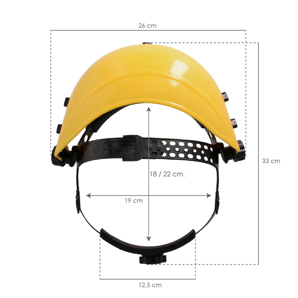Protector Facial Con Arnes Ajustable Pantalla Policarbonato 390x200 mm. visera Seguridad, Anti Impactos, Casco Desbrozadora - Imagen 5