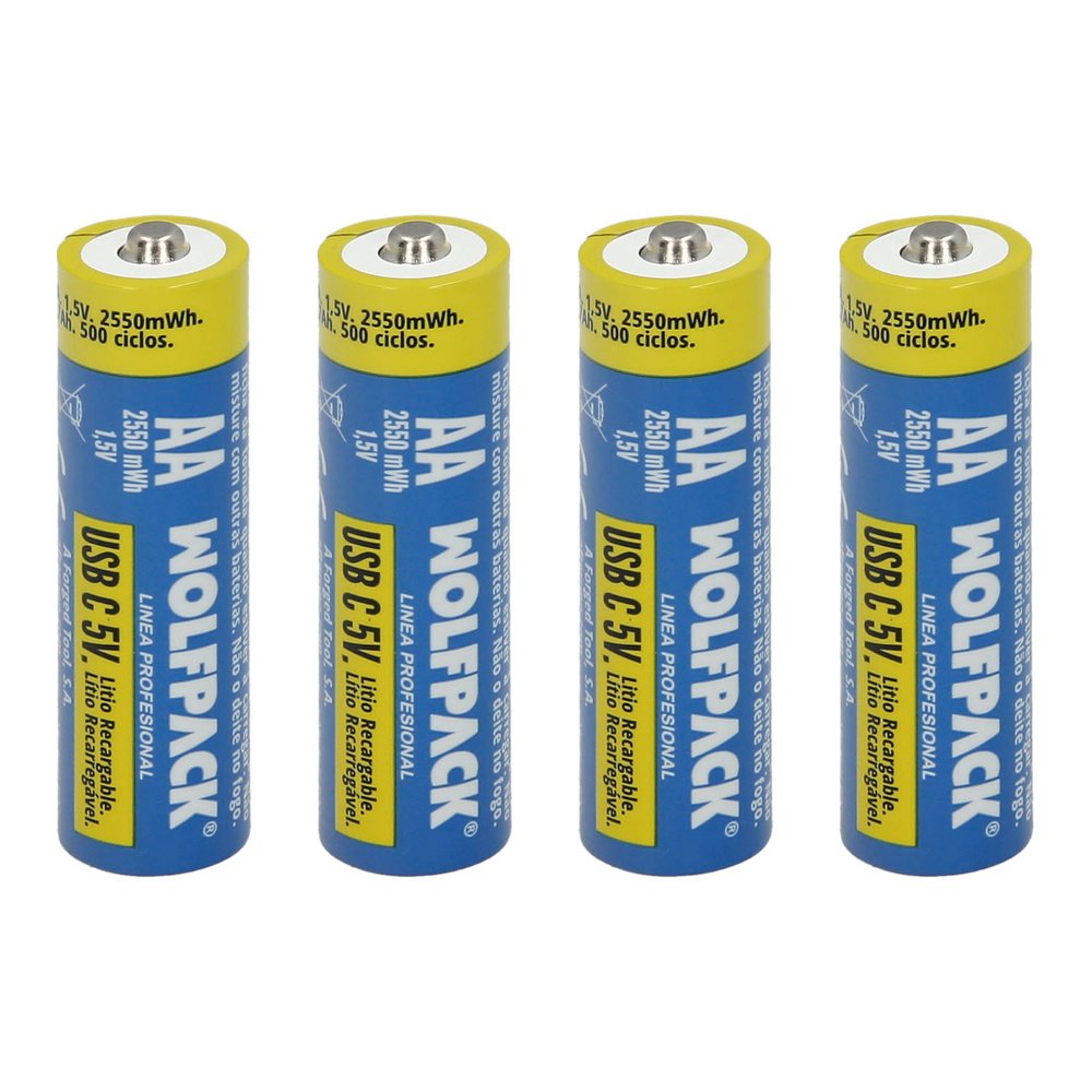 Pila Litio Recargable "AA" 1,5V USB-C (4 Unidades)