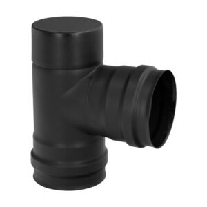 Te con Tapa Estufa Pellet Vitrificado Ã˜80 Mm 90Â°